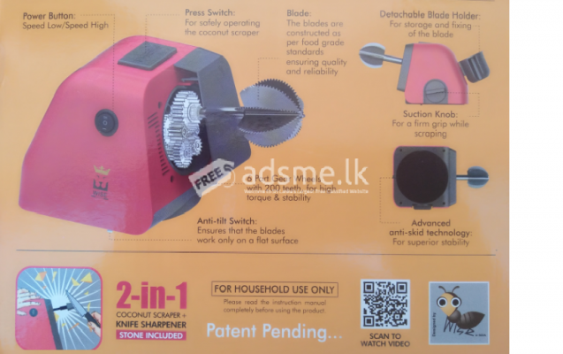 The Electric Coconut Scraper & Knife Sharpener