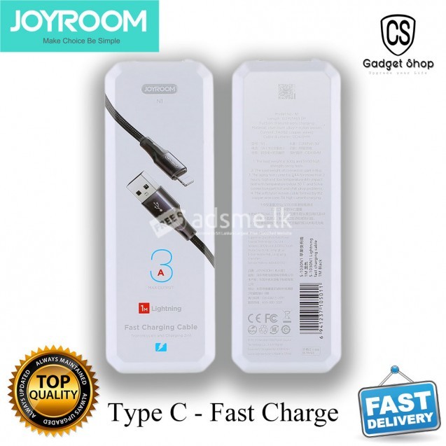 JOYROOM N1 Series Fast Type-C Charging & Data Cable 1m Cable Black