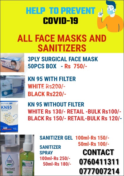 All Type of Face Masks and Sanitizers for Sale