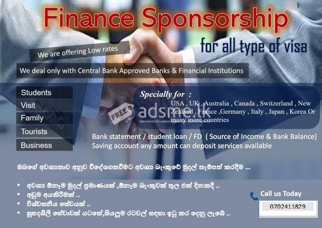Finance sponsorship for all type of visa