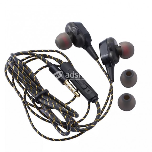Balanced Armatured + Dynamic Earphones 2 Drivers Moving Coil Iron 3.5mm Universal In-Ear Wired Earphone