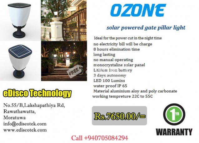 Solar Powerd Gate Pillar Lamp