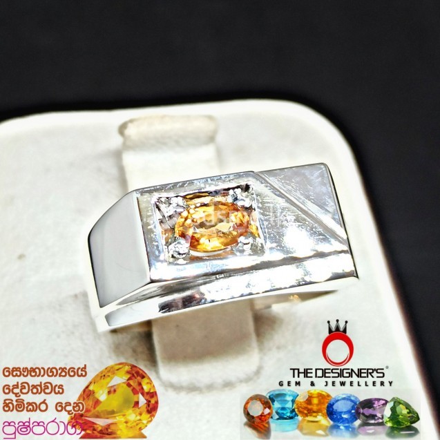 Yellow Sapphire Gem Stone Silver Ring