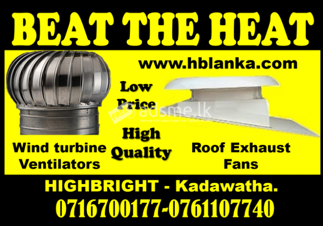 Roof fix wind air ventilation system srilanka, wind turbine exhaust fans srilanka, ventilation system