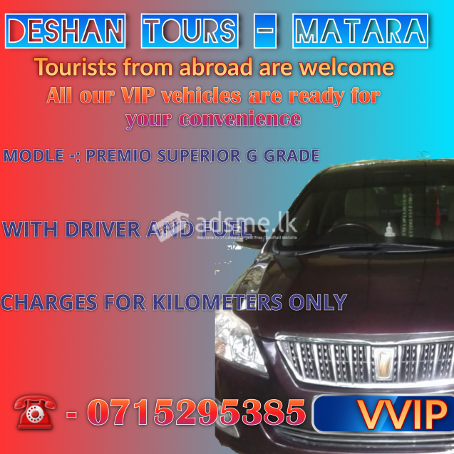 All types of luxury vehicles for hire