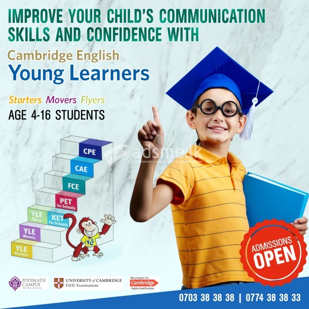 Cambridge YLE (Young Learners Exams) Preparation courses.
