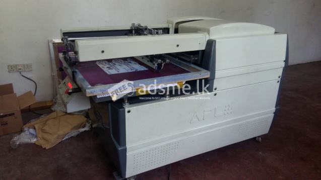 Uv varnish machine and automatic screen printing machine.