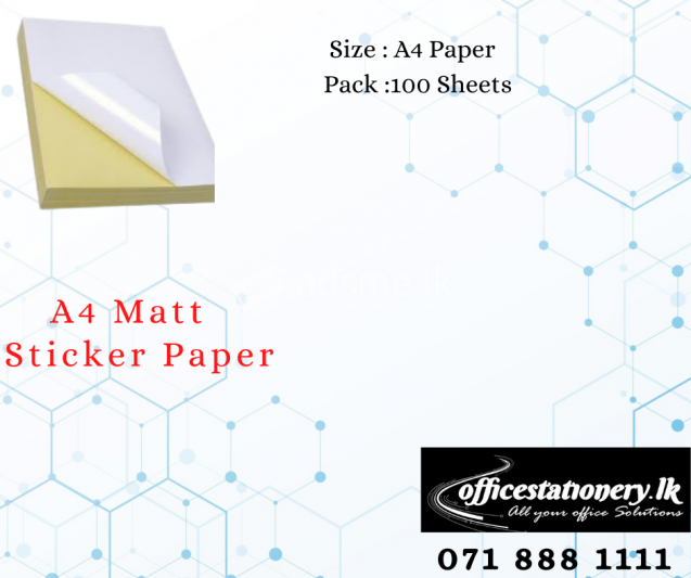 A4 Matt Sticker Paper