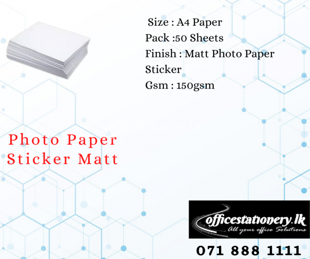 Photo Paper Sticker Matt