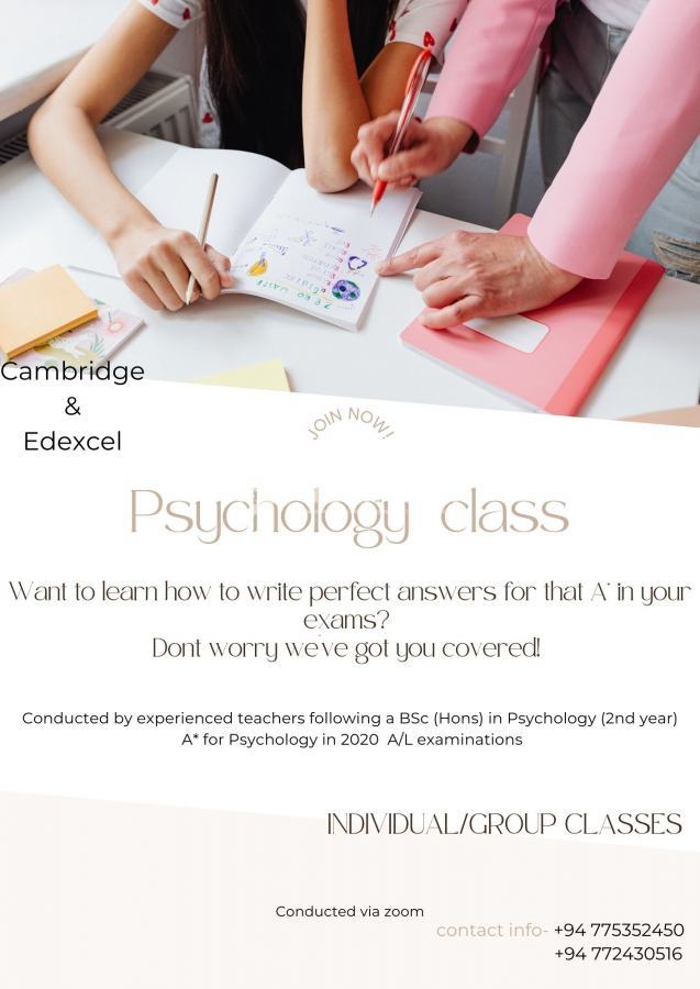 Psychology classes for O/L and A/L students