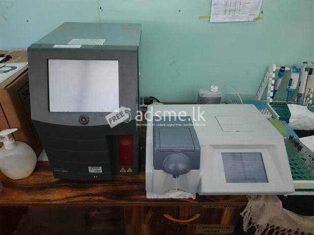 Three part haematology analyser, semi automatic biochemistry analyser and centrifuge