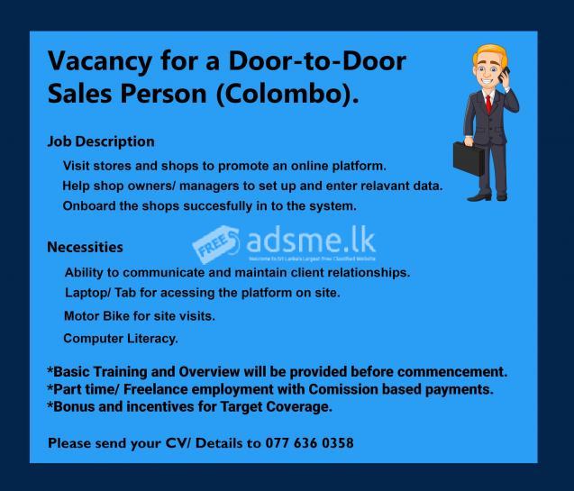 Door to Door Service Promoter/ Sales Rep