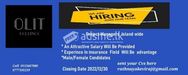 Urgent Vacancy - Project Managers (island wide )