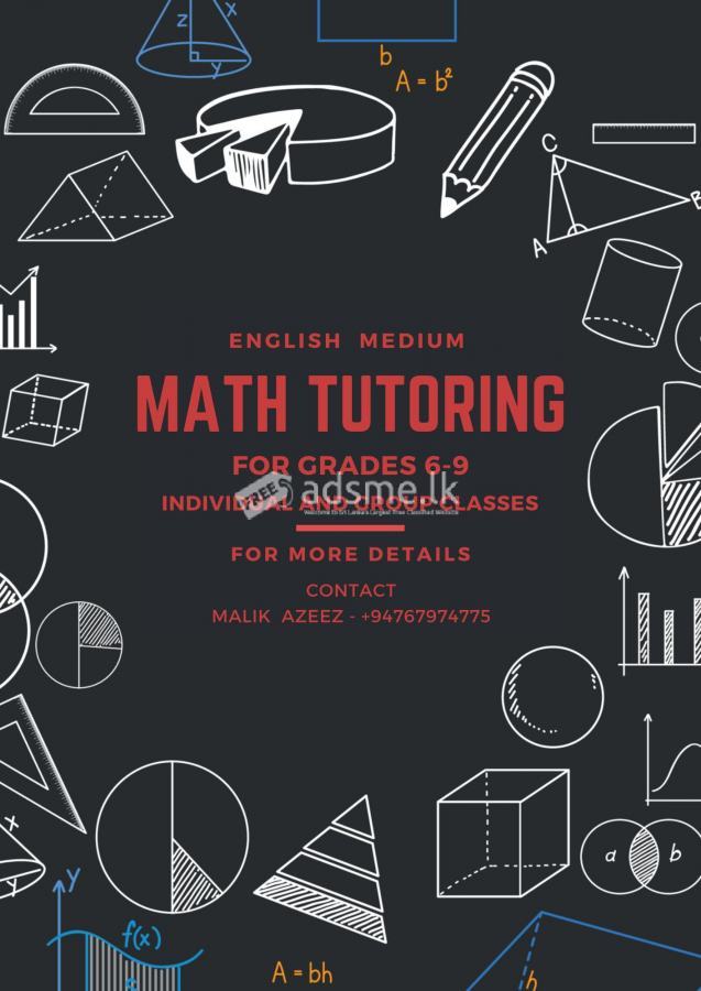 MATH CLASSES - ENGLISH MEDIUM (GRADES 6-9)