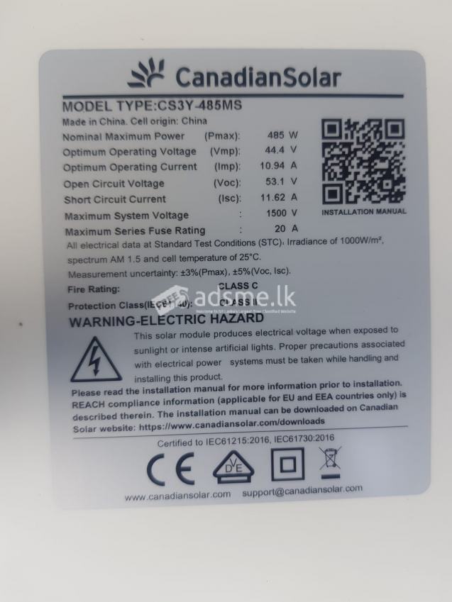 485W Canadian Solar Panels For Sale