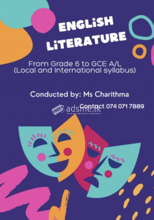 English Literature class from Grade 6 to GCE A/L