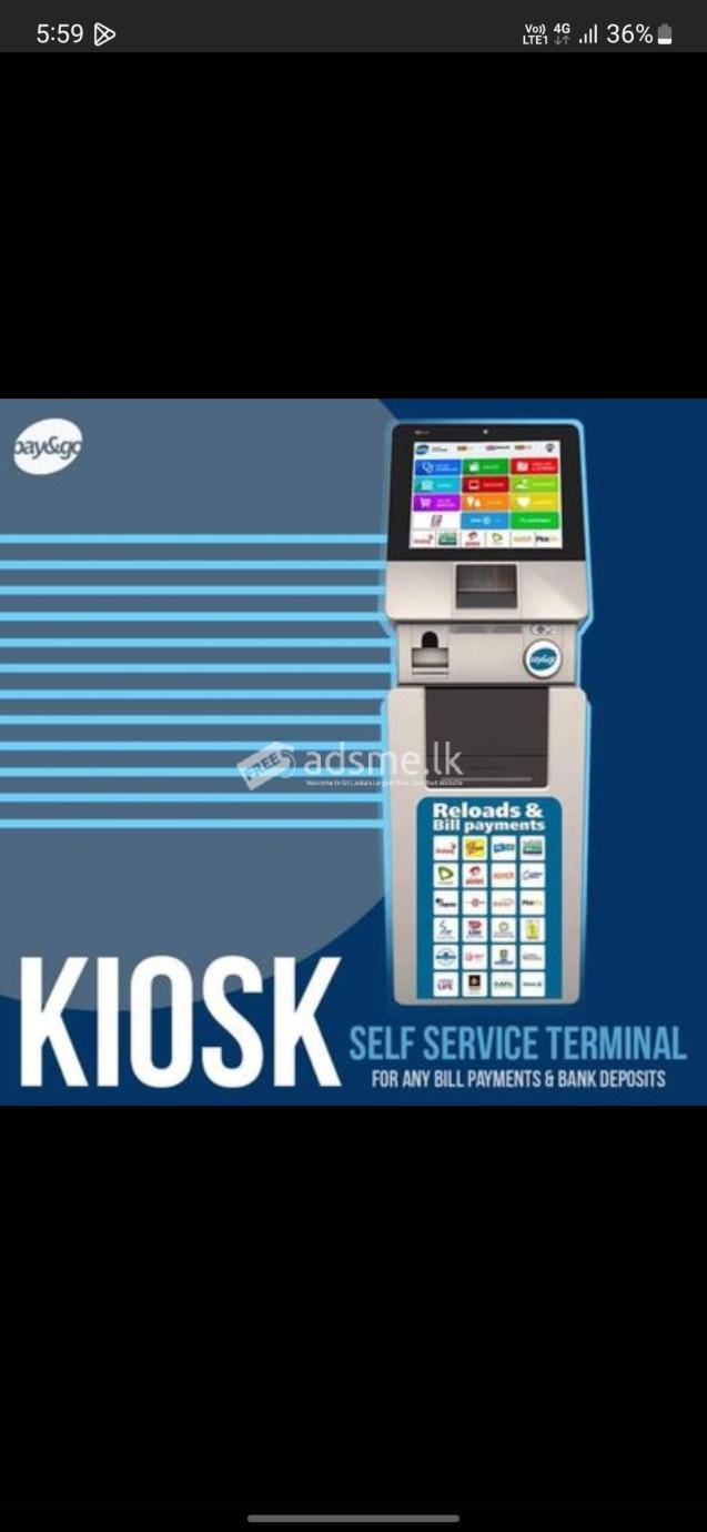 Bill payment and reload kiosk machine