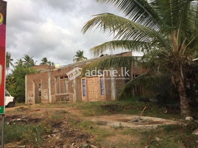 Land,Half Finished house with Big Work shop
