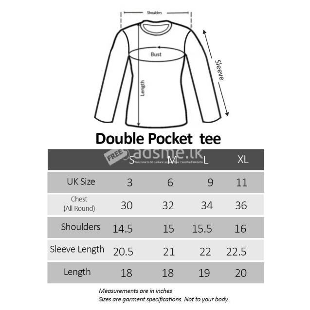 Double pocket long sleeve top ladies