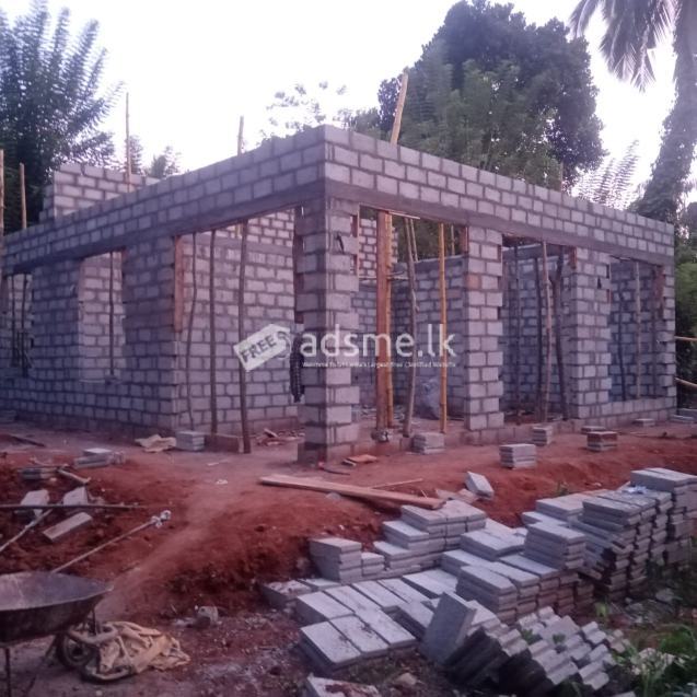 A Semi finished house with land for Sale in Middeniya in Embilipitiya