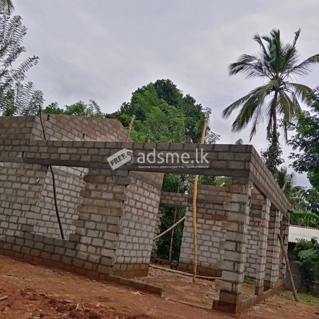 A Semi finished house with land for Sale in Middeniya in Embilipitiya