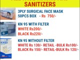 All Type of Face Masks and Sanitizers for Sale