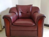 Sofa with glass coffee table