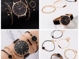 Watch Set Women 5pcs Woman Quartz Wristwatch Leather Ladies Bracelet Luxury Watch