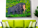 Canvas Painting ඇත් පවුල