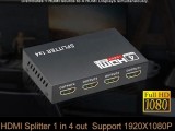 1 x 4 HDMI-compatible Splitter Converter 1 In 4 Out HD 1.4 Splitter Amplifier HDCP 1080P Dual Display for HDTV DVD PS3 Xbox