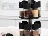 Spice Rack 12 pcs rotating spice rack double laye 360 rotating Spice rack Kitchen Spice organizer