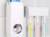 Tooth Paste Dispenser And Brush Holder - White