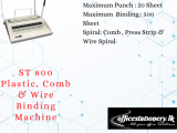 ST 800 Plastic, Comb & Wire Binding Machine