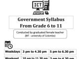 ICT Classes Online/Physical for Grade 6 to 11 (Government syllabus)