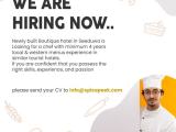 Chef for a Boutique Hotel in Katunayake